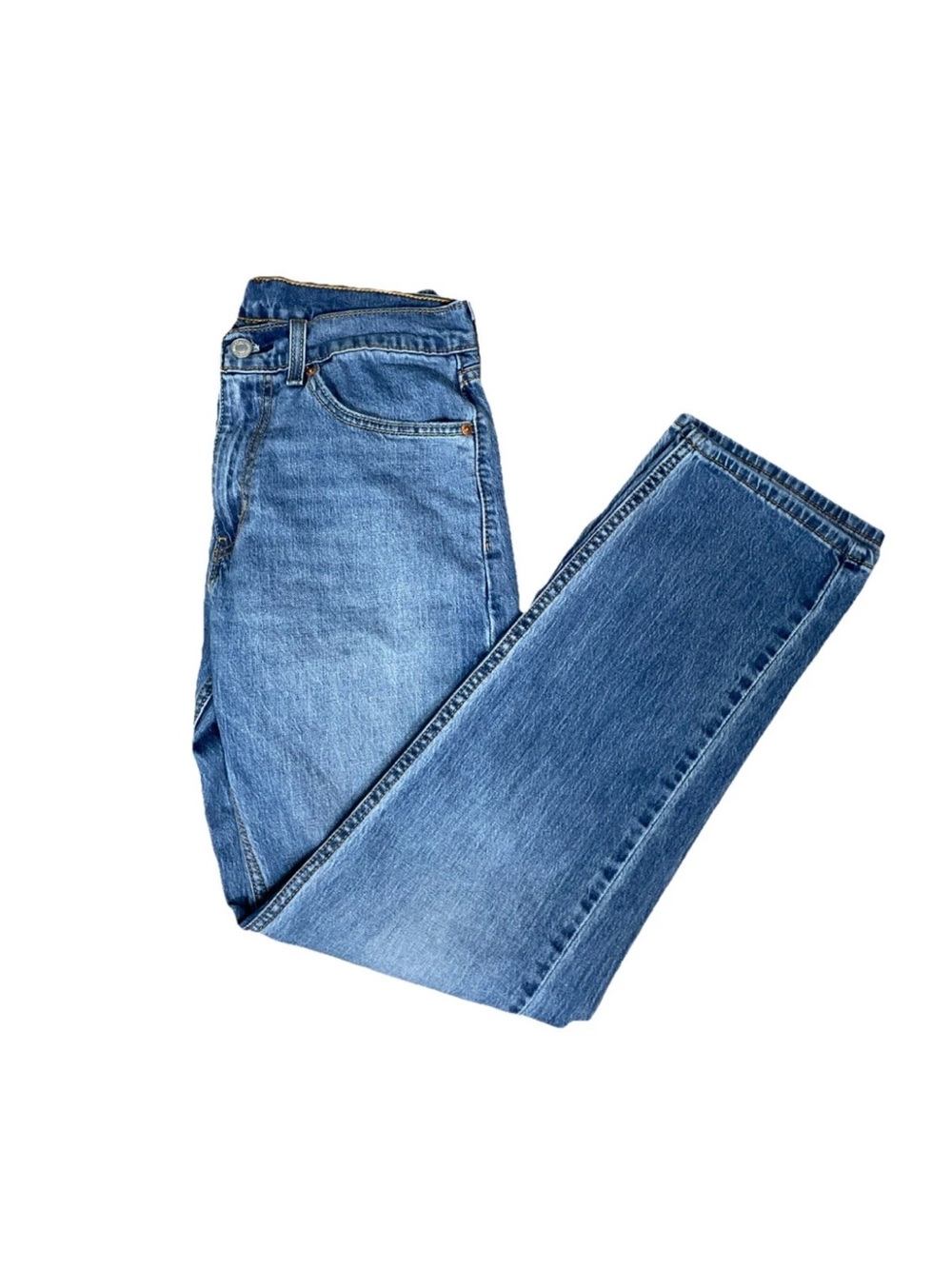 Levis 505 Jeans Mens 29x30 Blue Denim Regular Fit Straight Medium Wash Stretc